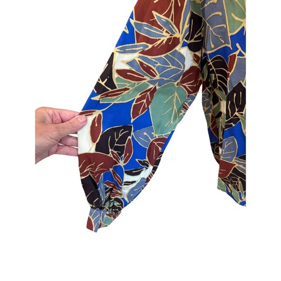Masai Gali Tunic Copenhagen Leaf Print Blouse M Viscose Long Sleeve Multicolor - Picture 9 of 9